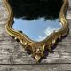 Miroir de style Louis XV en composite doré vintage 70'S 42x68cm