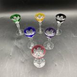 6 colored crystal port glass