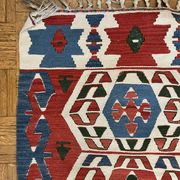 Ancient Turkish Kilim rug handwoven – geometric patterns 98x96 cm