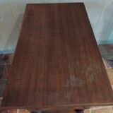 Antique wooden side table with 2 vintage drawers