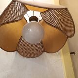 Vintage rattan fabric pendant lamp