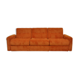 Orange corduroy modular sofa, 1970s.