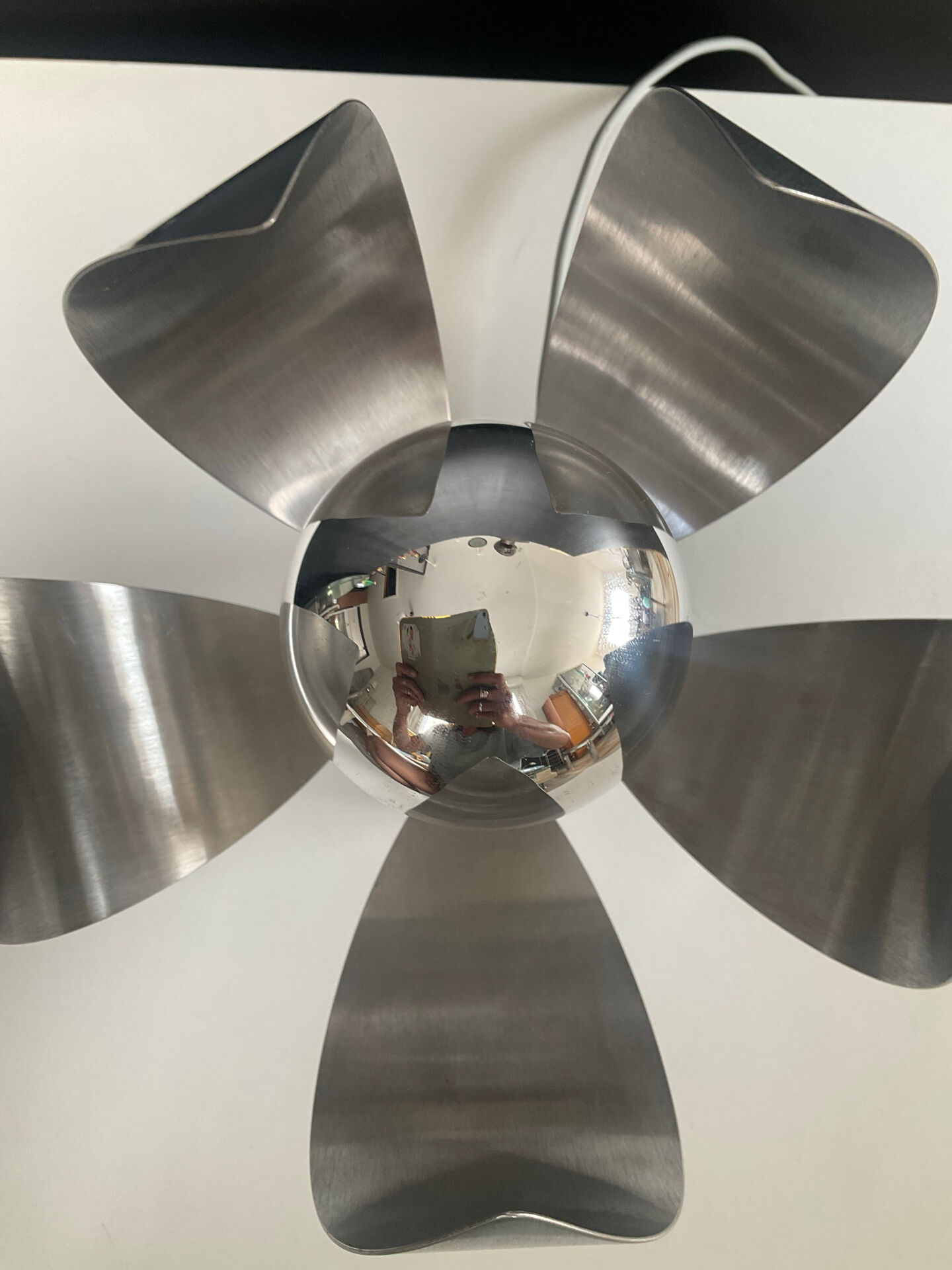 Plafonnier ou applique Lotus vintage en aluminium brossé