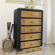 Chest of 5 drawers black figures and wood