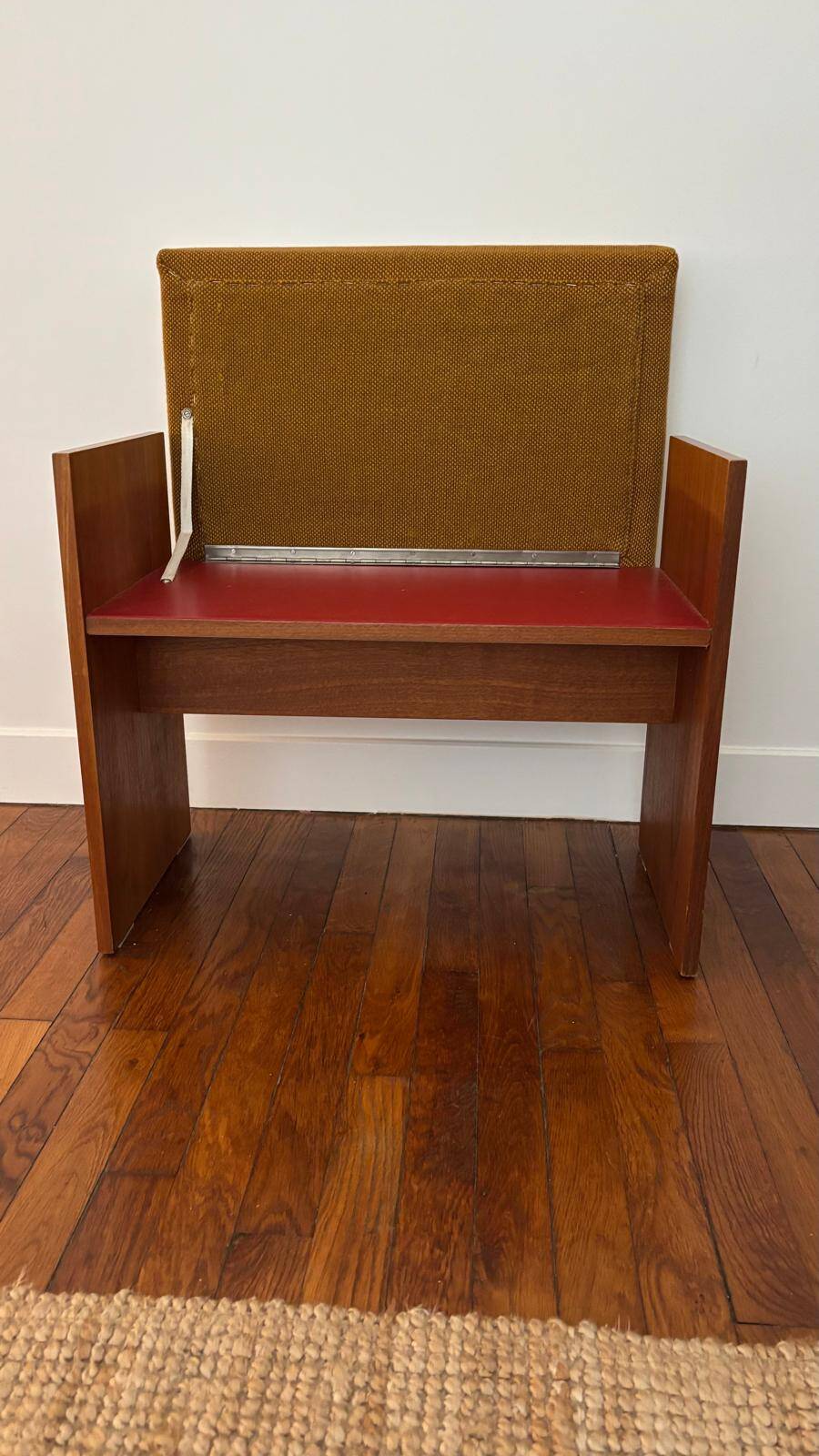 Wooden stool in minimalist style