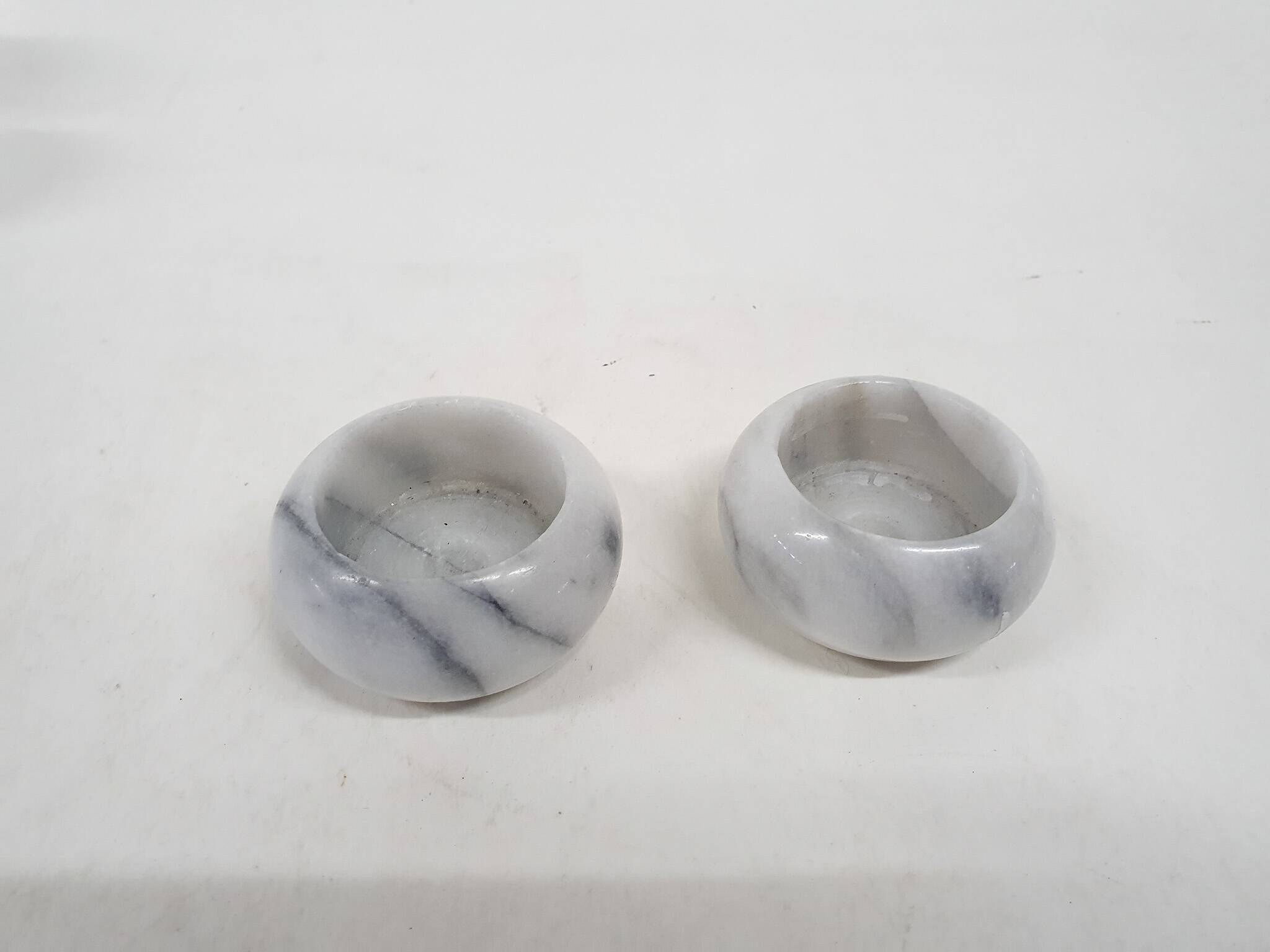 Set of two marble tea light holders, The Netherlands 1970's