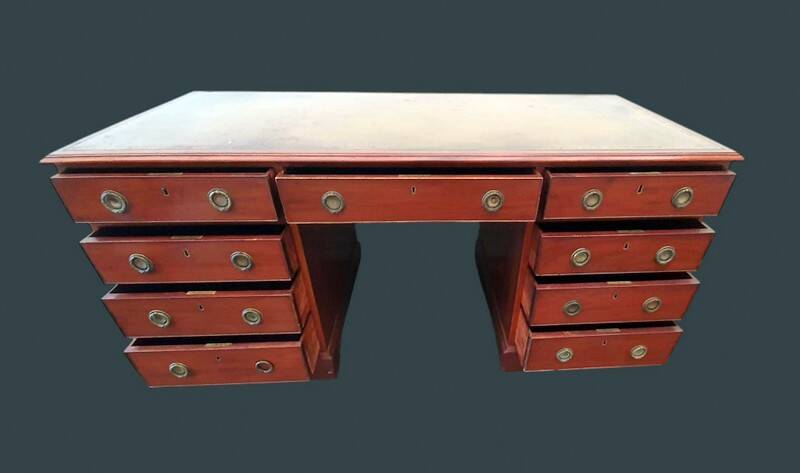Small Desk with Drawers in Mahogany, 19th Century