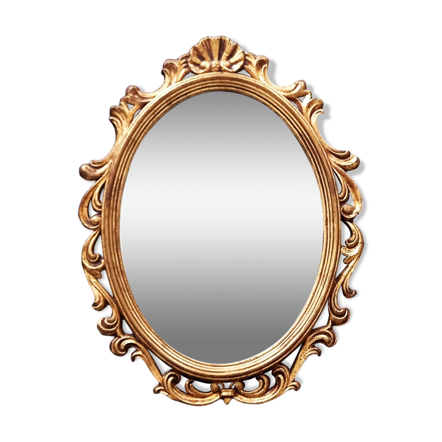 Louis xv golden wood style cartouche mirror