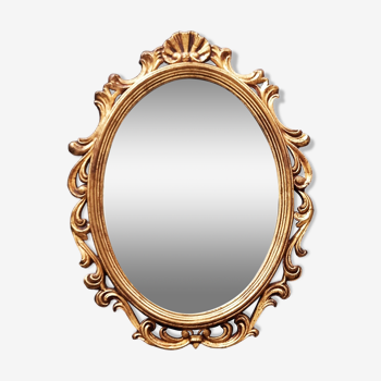 Louis xv golden wood style cartouche mirror