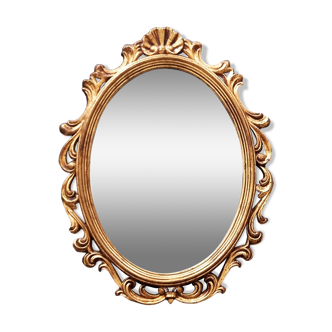 Louis xv golden wood style cartouche mirror