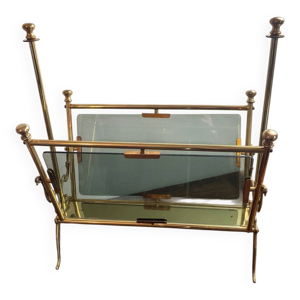 Porte-revues laiton et - verres