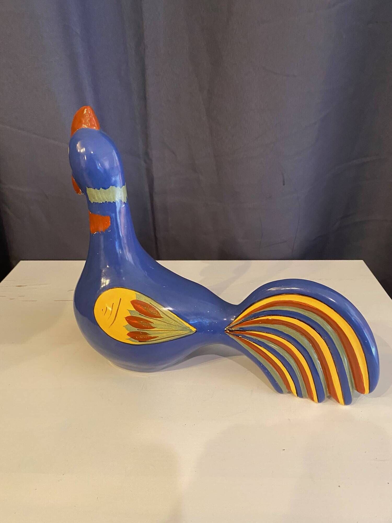 Coq en faïence peinte Henriot Quimper