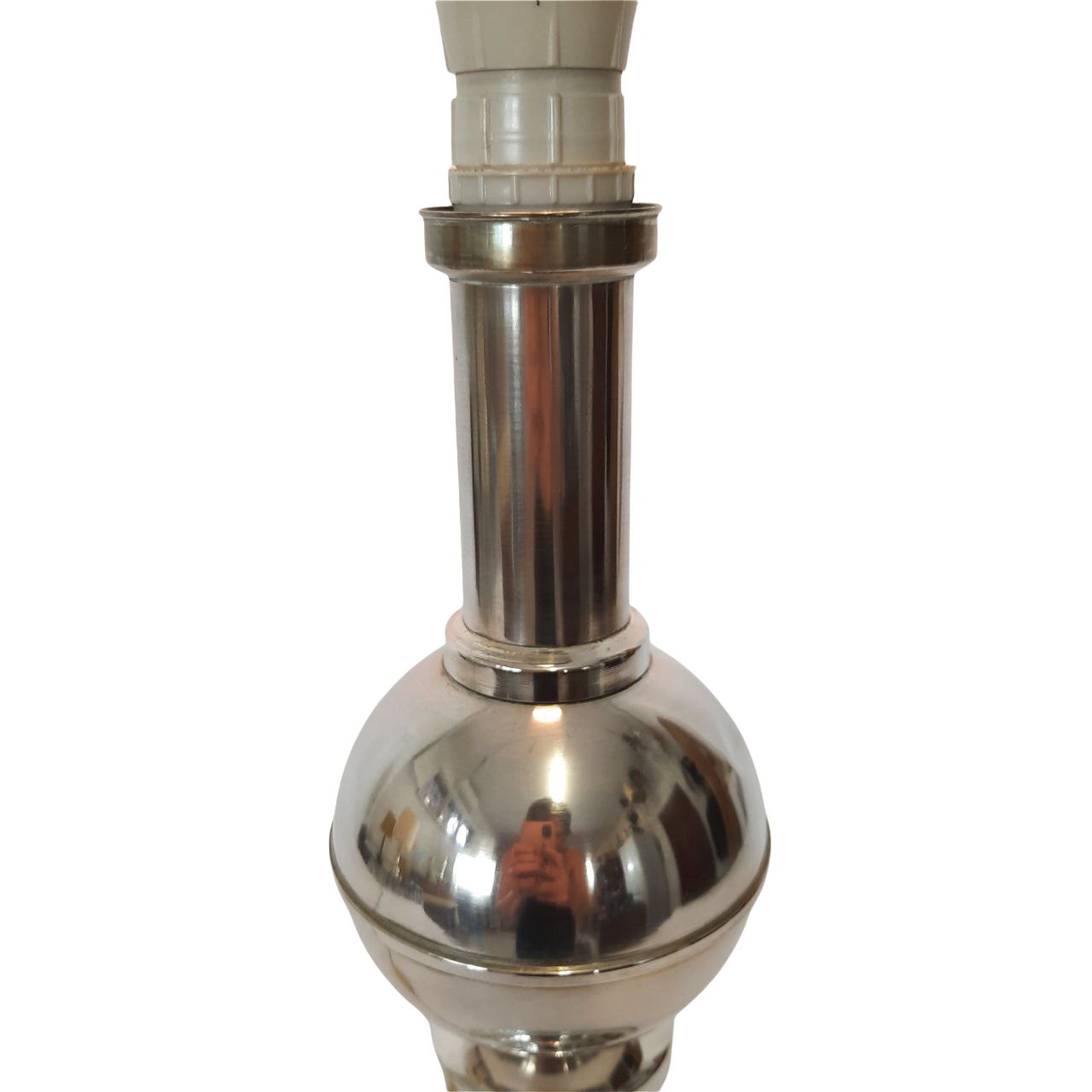 Three vintage bedside lamps in silver