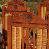 Lot 6 vintage chairs in mulched and carved wood