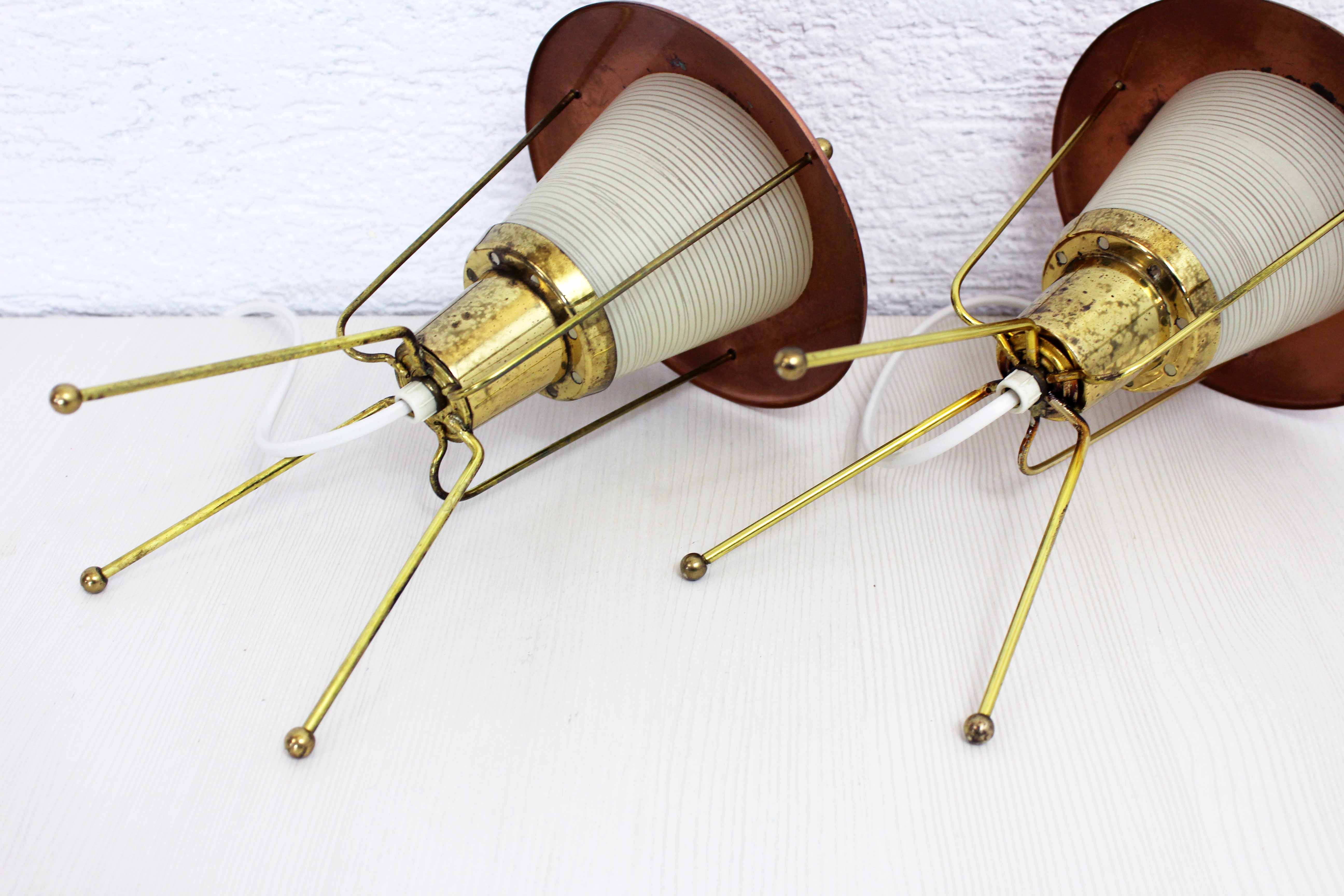 Pair of table lamps or bedside 50s