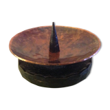 Scandinavian-style varnished copper candlestick / vintage 60s-70s