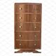 High Art Deco chest of drawers with moustache legs, raw walnut, 1930.