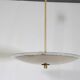 Mid-Century Three-Light Ceiling Lamp with Textured Glass Shade, 1950s