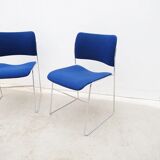 Pair of “4/40” stacking chairs by David Rowland for Howe (USA)
