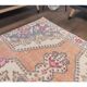 Vintage Turkish hand-knotted geometric runner 132x221