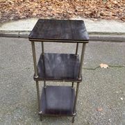 Rosewood and gilt brass shelf with 3 shelves, 1960