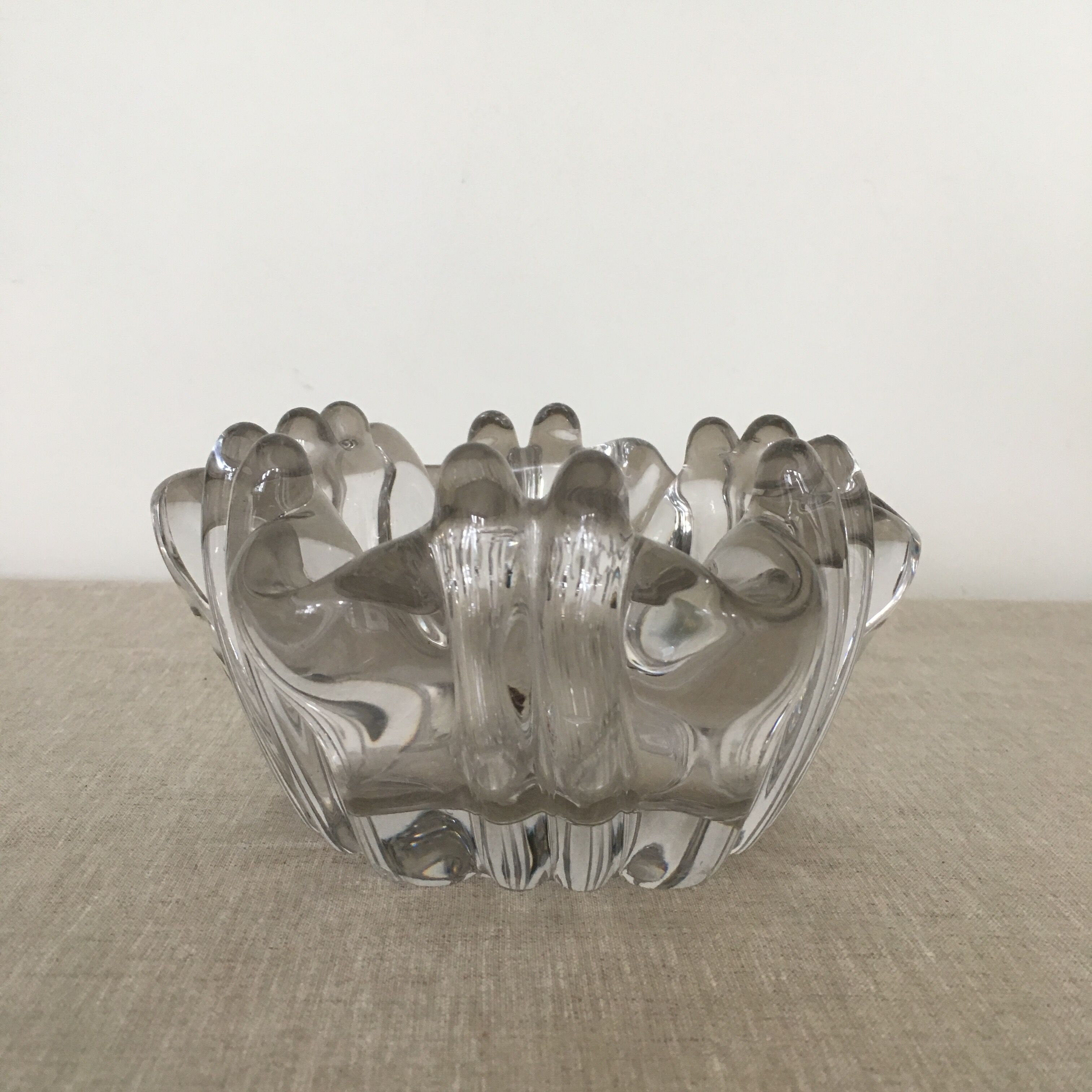 Vintage cast glass ashtray