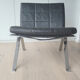 Pair of black leather loung chairs by Hans Eichenberger for Girsberger