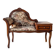 Antique wooden telephone bench in dark brown.