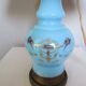 Antique NAP III living room lamp in painted opaline