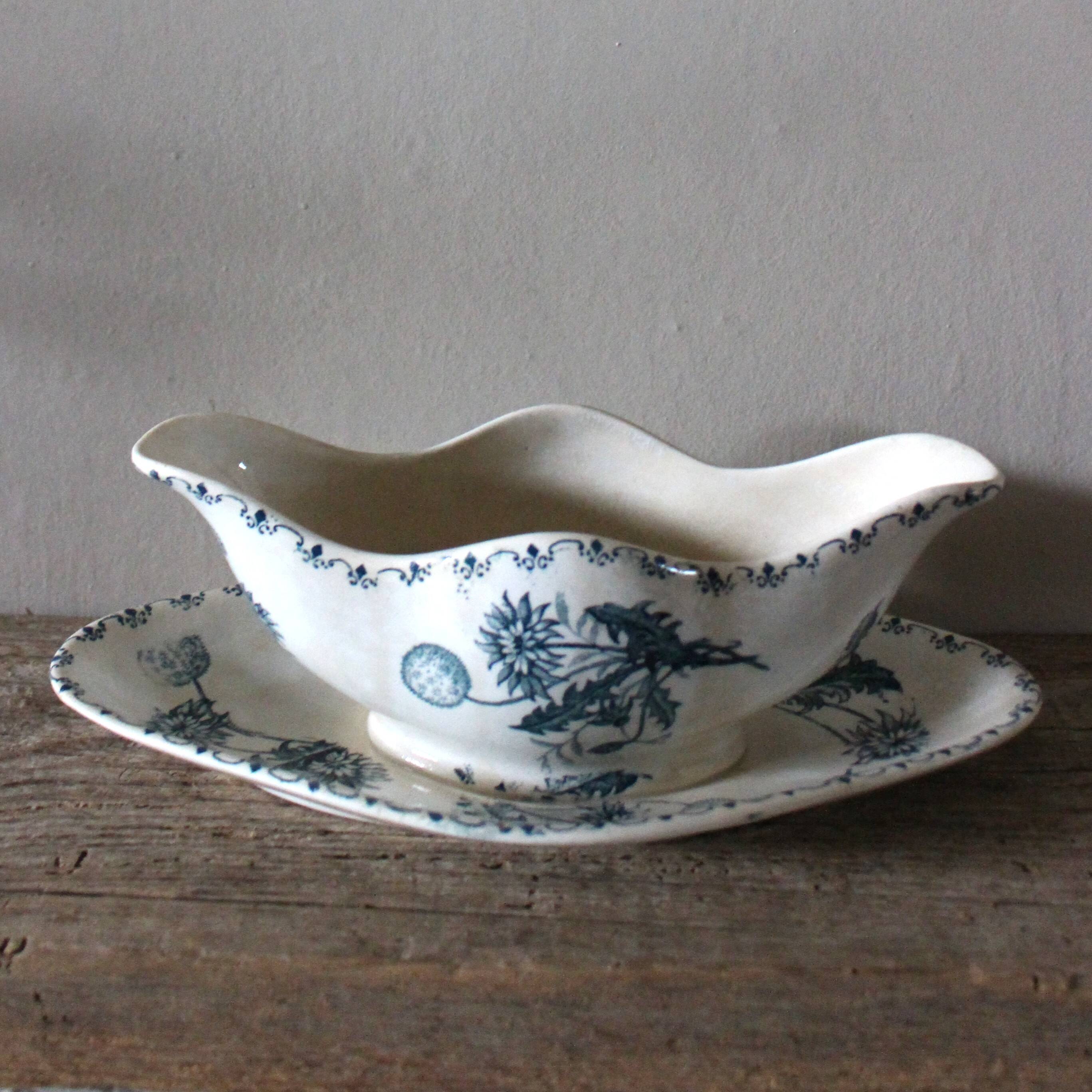 Sauceboat Terre de Fer Clairefontaine Blue Dandelion