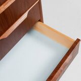 Midcentury Danish chest of 6 drawers in teak 1960s - long drawer handle with 2 handles