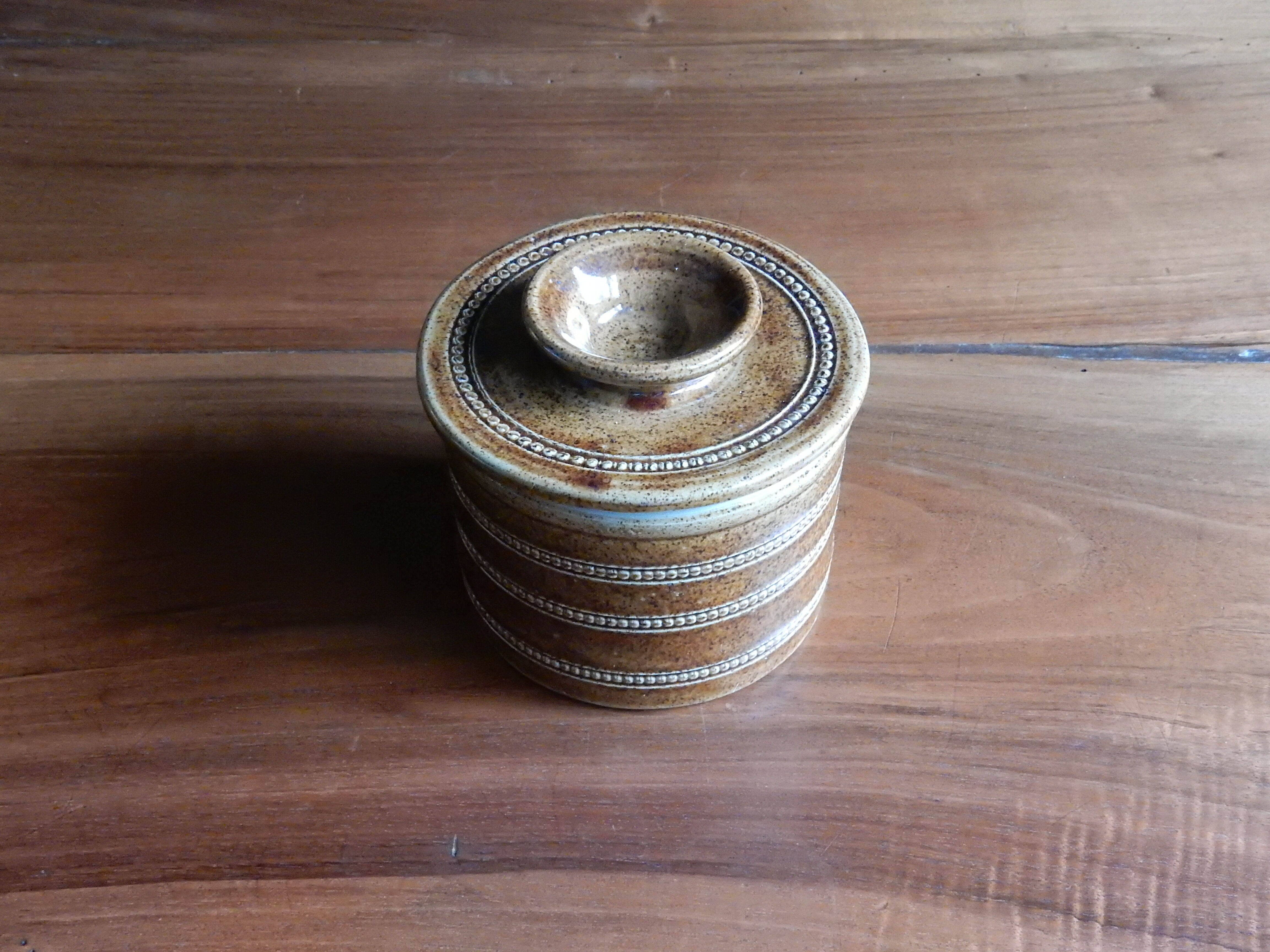 Berry stoneware butter dish