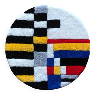 Tapis rond tufté à la main