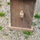 Brutalist antique bench in solid mahogany and solid oak