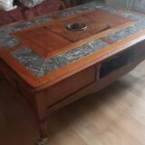 Robert Tissot cherry and marble coffee table