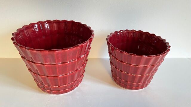 Pair of pots covers 30s ceramic france