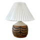 Danish Design table lamp, Koefoed ceramic, pleated lampshade, mid century interior