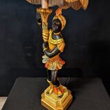 Wooden venetian nubian table lamp