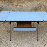 Vintage table in blue Formica
