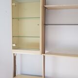 Boxed bookcase and modular shelves 70s lacquered and gilded