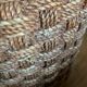Vintage woven rope and rattan coffee table with 4 stools