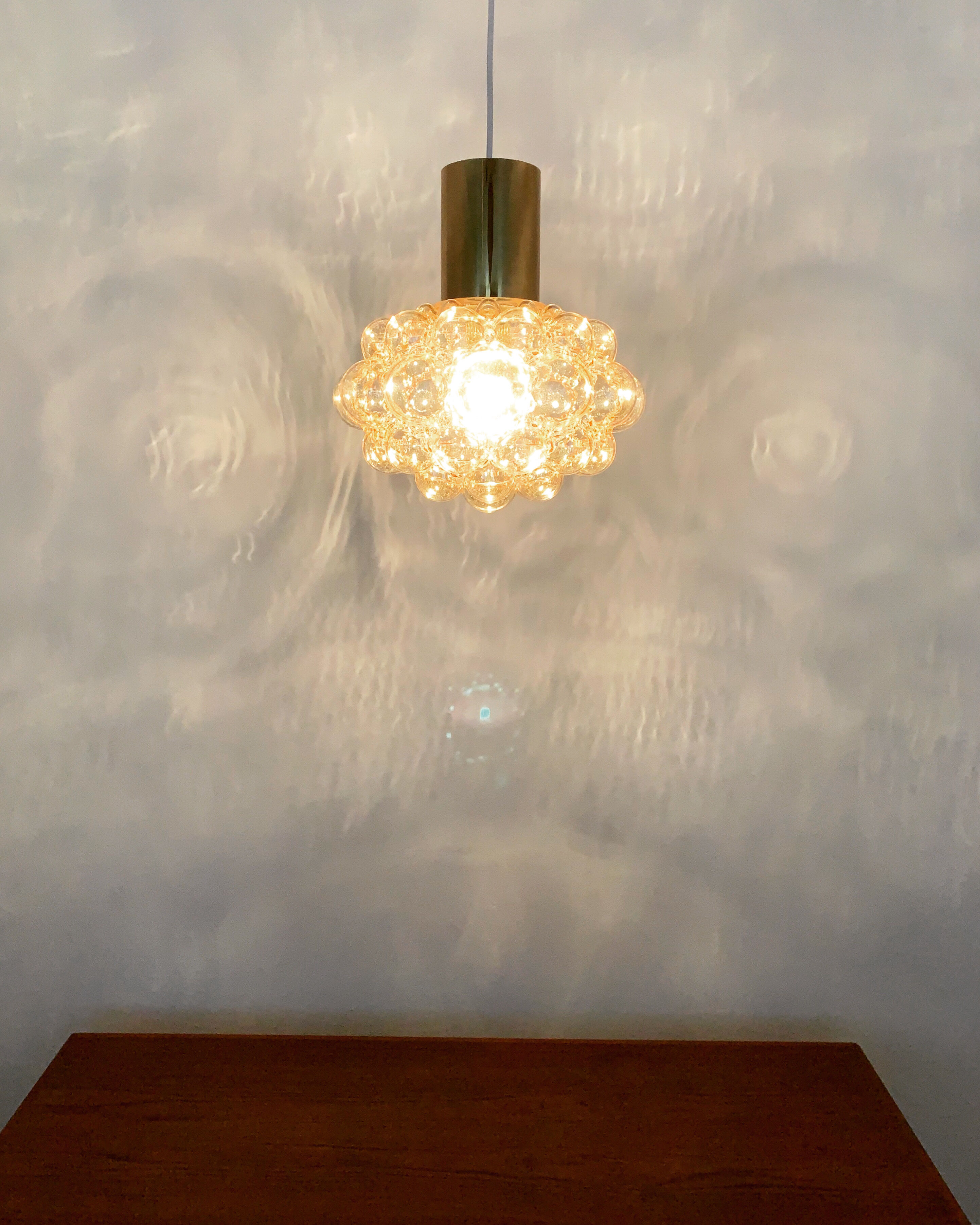 Bubble glass pendant lamp by Helena Tynell for Glashütte Limburg
