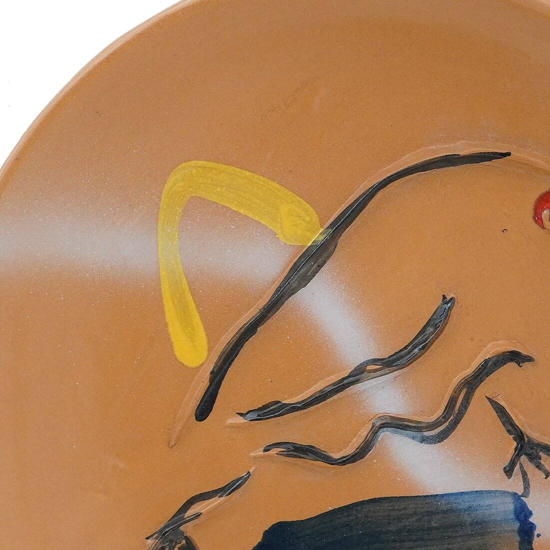 Kiwi Landscape Plate in Ceramic by Sergio Dangelo for Mazzotti Albisola, 1980s