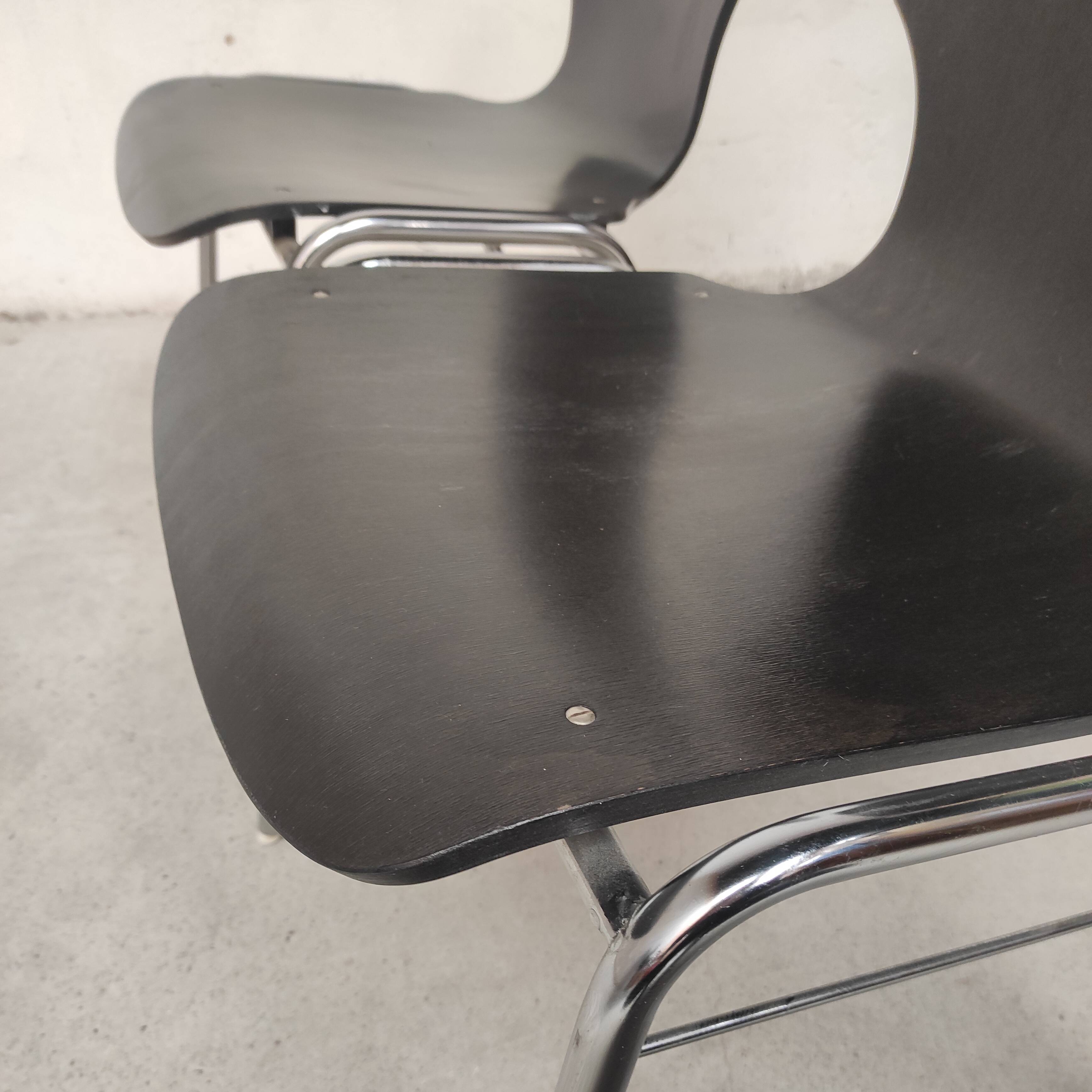 6 chaises plywood et chrome