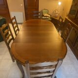 Table in solid cherry wood in Louis XV style.
