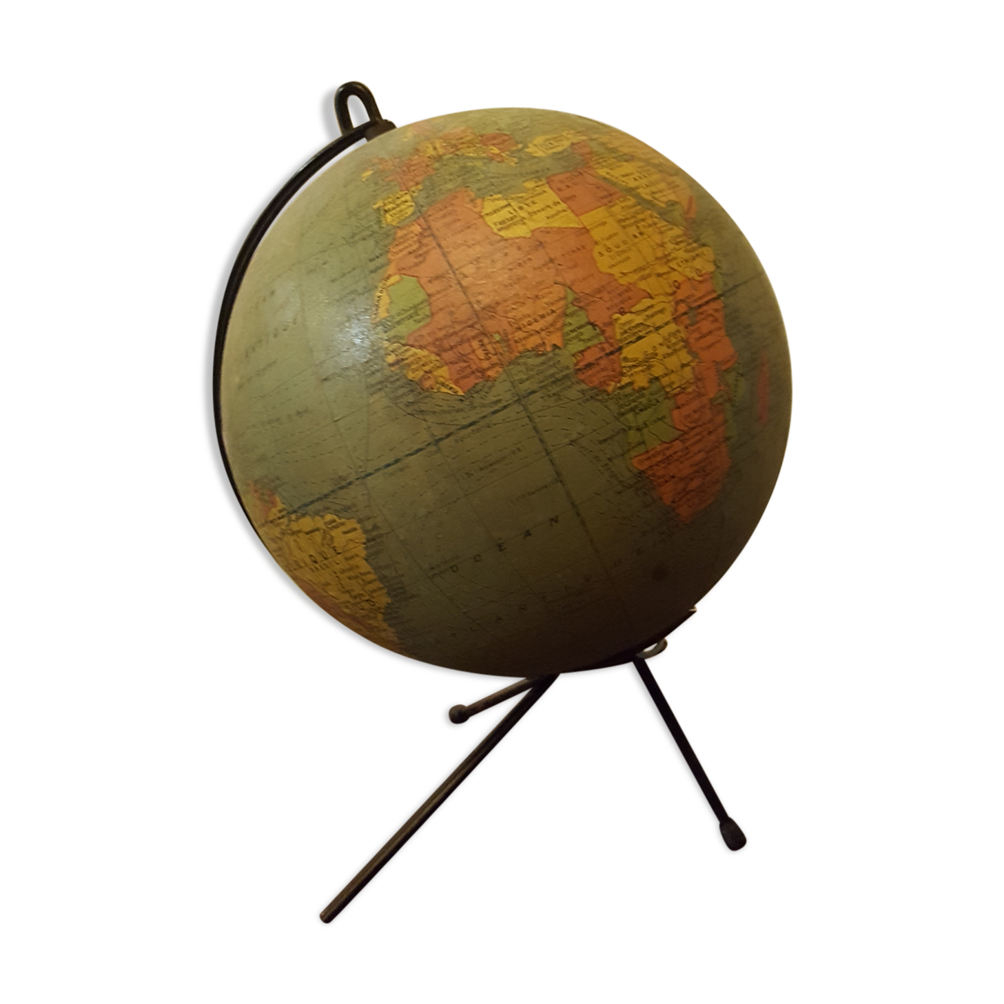 Globe terrestre en verre annee 50/60