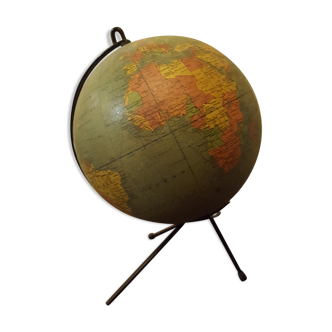 Globe terrestre en verre annee 50/60