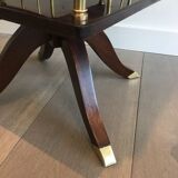 Rotating bookcase cabinet in mahogany and brass