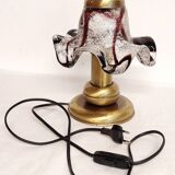 Lampe de table avec tulipe en cristal. Italie, années 1980.