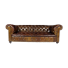 Canapé Chesterfield en cuir anglais avec siège boutonné